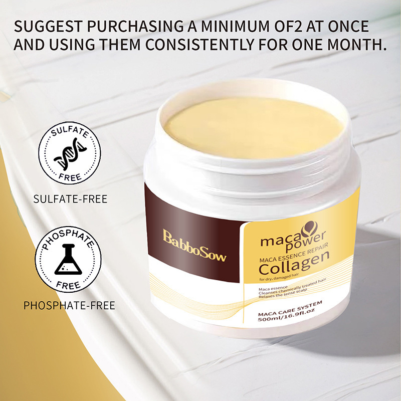 Moisturizing Collagen Hair Mask Hydrating Soft Nourishment Cream Deep Cleansing Hair Care Essential Oil 5 Moisturizing Collagen Hair Mask Hydrating Soft Nourishment Cream Deep Cleansing Hair Care Essential Oil - Image 5