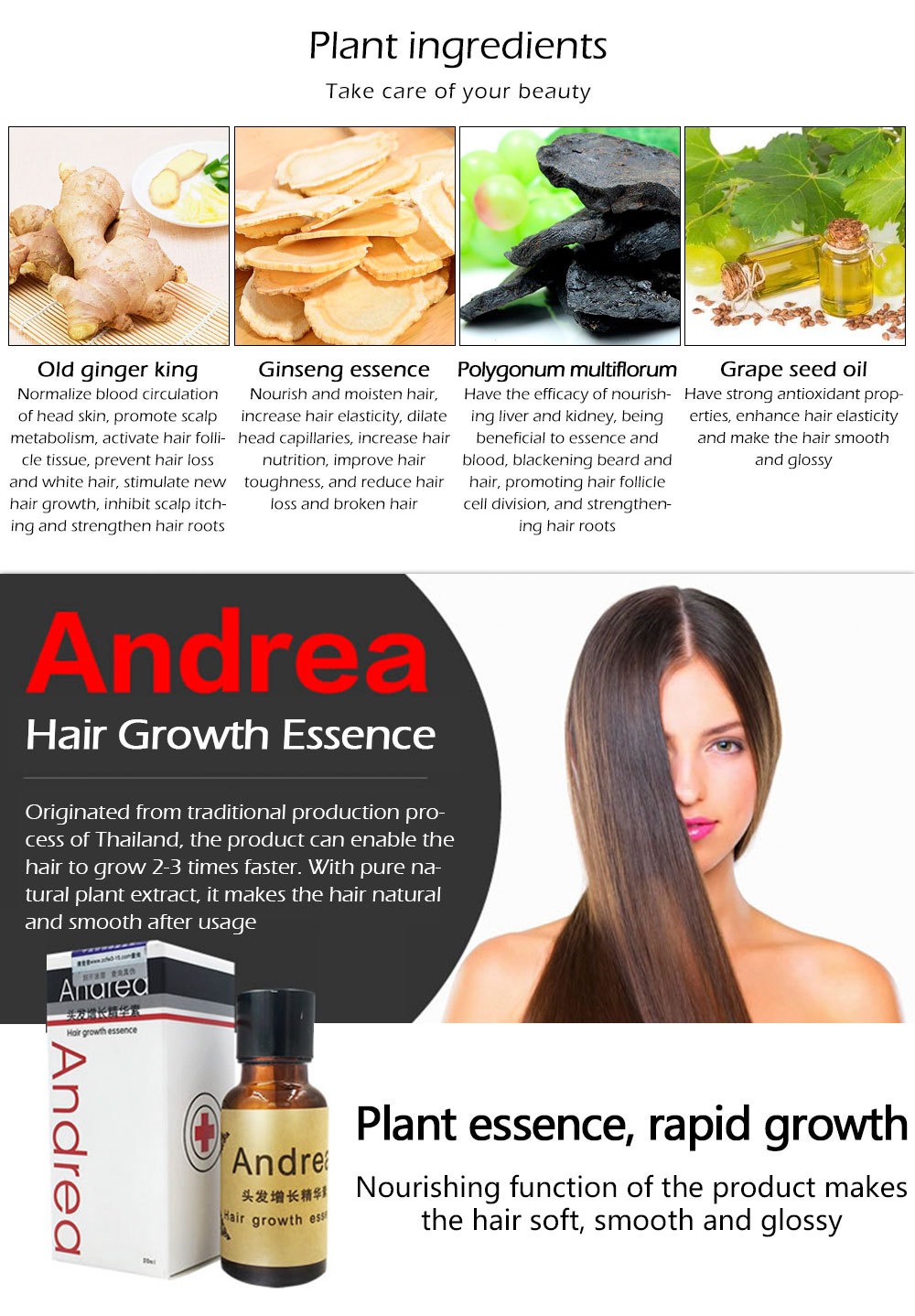 Hair Growth Anti Hair Loss Liquid 20ml Dense Hair Andrea Hairstyle Keratin Hair Care Styling Products Sunburst 3 Hair Growth Anti Hair Loss Liquid 20ml Dense Hair Andrea Hairstyle Keratin Hair Care Styling Products Sunburst - Image 3